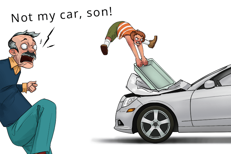 He banged the dish (Bangladesh) against Dad's car (Dhaka) and dented it